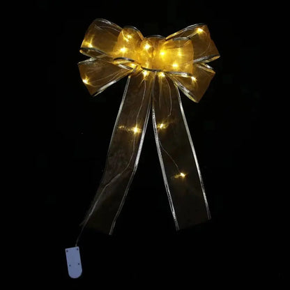 Large Printed Light Up Christmas Bow - ShopandTop