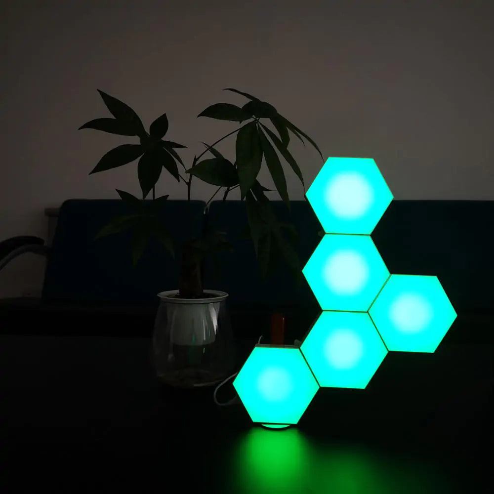 Smart Hexagon Lights – Customizable Modular LED Panels with Smartphone and Voice Control - ShopandTop