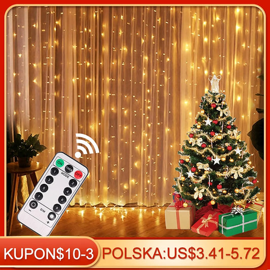 Christmas Lights Curtain Garland - ShopandTop