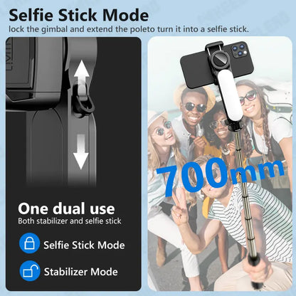 Versatile Smartphone Stabilizer with Bluetooth Light