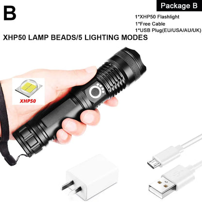 XHP Flashlight Series by Mixxar – USB Rechargeable, Ultra-Bright, and Waterproof - ShopandTop