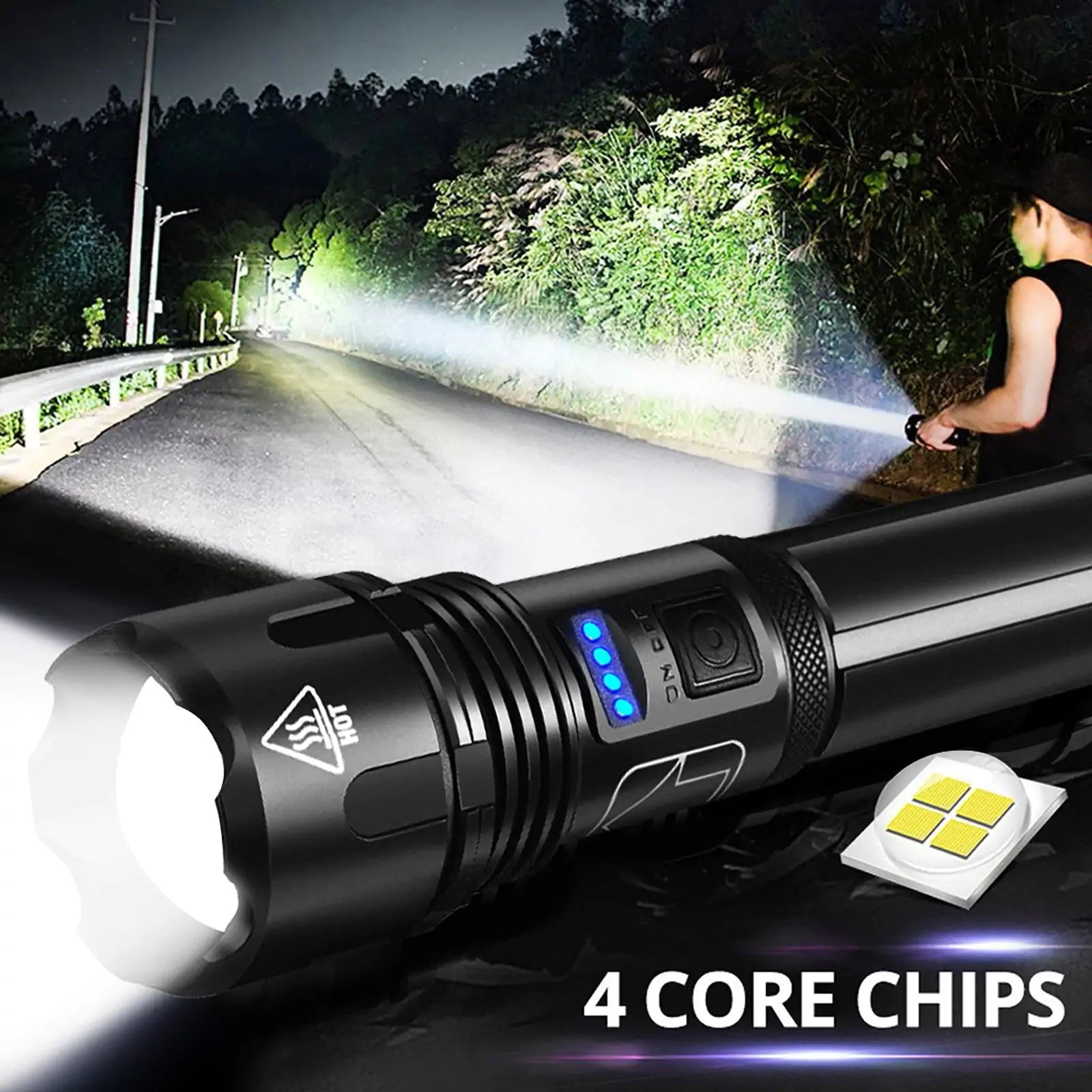 DefenderX LED Ultra Flashlight - 12000 Lumens, Built for Durability and Power - ShopandTop