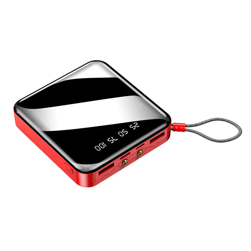 10000mAh Mini Power Bank with Mirror Screen LED Display – Compact, Portable, Efficient Charging - ShopandTop