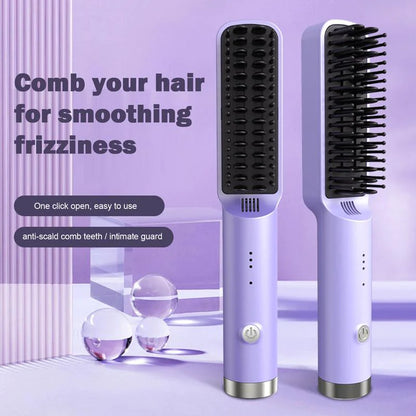 Fast Heated Straightener Brush Hair