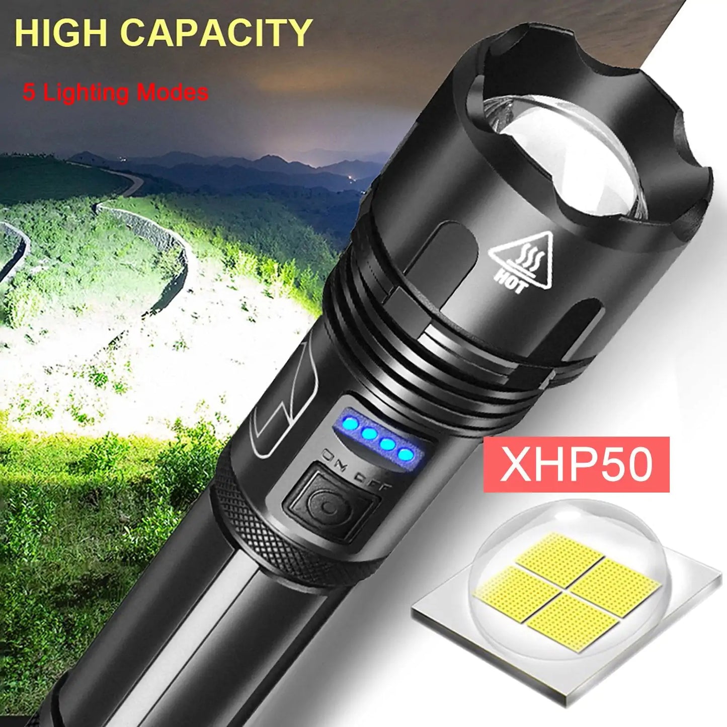 DefenderX LED Ultra Flashlight - 12000 Lumens, Built for Durability and Power - ShopandTop