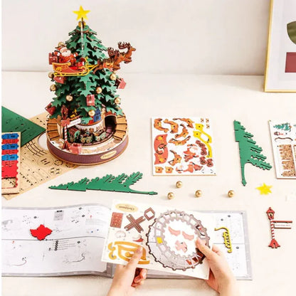 Wooden Music Box Christmas Melody Tree - ShopandTop