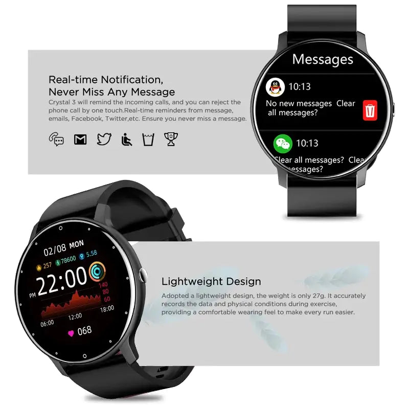 Smart Watch Men Fitness Bracelet - Health Tracking & Durable Design - ShopandTop