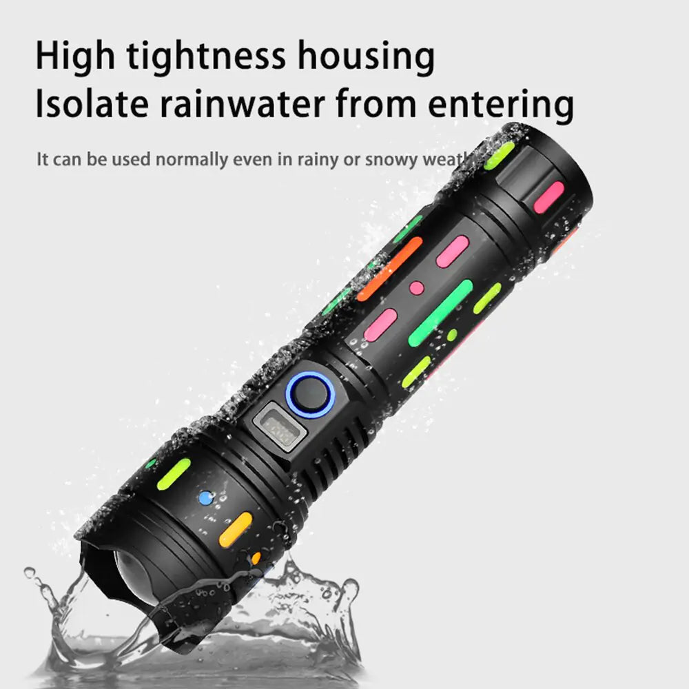 High-Power Bright Flashlight - Tactical LED Torch with Type-C Rechargeable Battery - ShopandTop