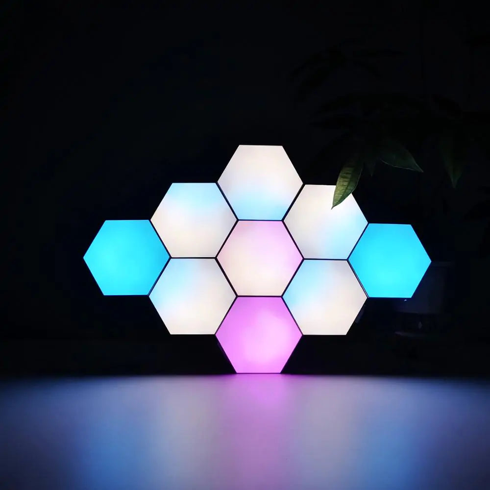 Smart Hexagon Lights – Customizable Modular LED Panels with Smartphone and Voice Control - ShopandTop