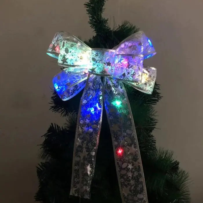 Large Printed Light Up Christmas Bow - ShopandTop