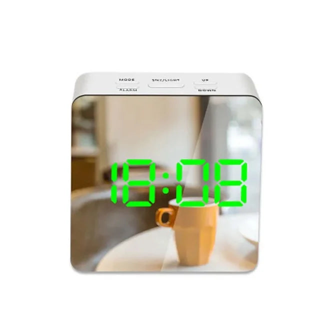 LED Mirror Alarm Clock Digital - Sleek Timekeeping with Multifunctional Features - ShopandTop