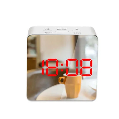 LED Mirror Alarm Clock Digital - Sleek Timekeeping with Multifunctional Features - ShopandTop