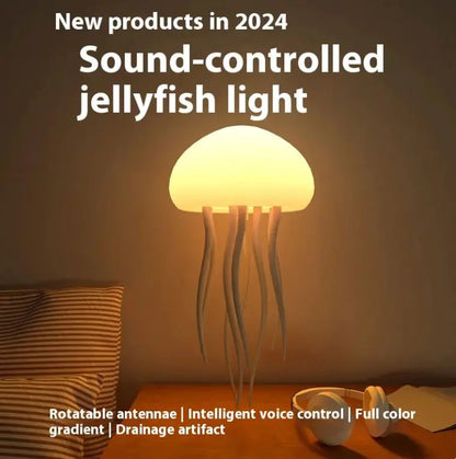 Jellyfish Mood Lamp LED Jellyfish Night Light Portable Jellyfish Lamp Jellyfish Decorations Smart Table Lamp For Bedside Desk - ShopandTop