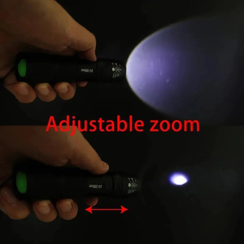 Ultraviolet White Lamp Retractable Flashlight - Dual Lamp Design with Adjustable Beam - ShopandTop