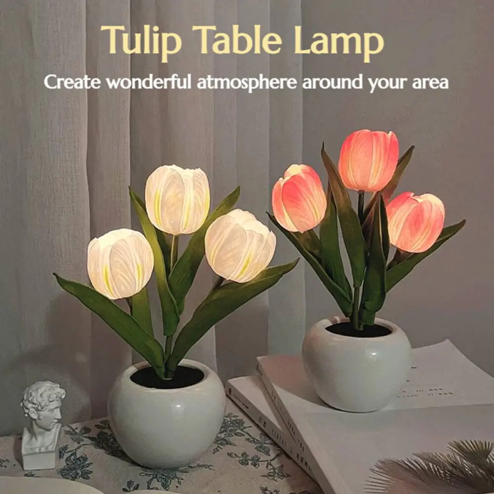 LED Simulation Tulip Flower Pot Lamp - ShopandTop