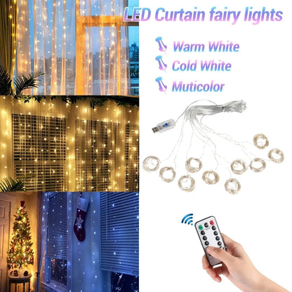 Christmas Lights Curtain Garland - ShopandTop