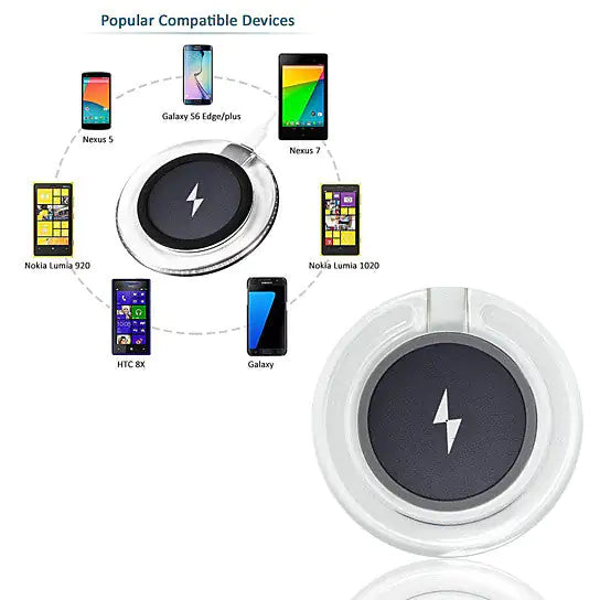 Wireless Qi Charger In Translucent Color For Samsung And Other Compatible Phones