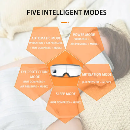 4D Smart Airbag Vibration Eye Massager - Hot Compress with Bluetooth Music - ShopandTop