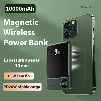 Slim Magnetic Power Bank – Ultra-Thin, Wireless Charging, Magnetic Suction, Fast Charging - ShopandTop