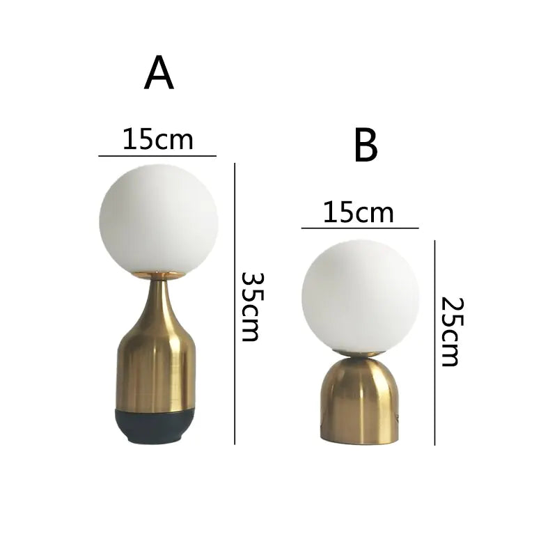 Modern Home Nordic Glass Ball Brass Table Lamps - ShopandTop