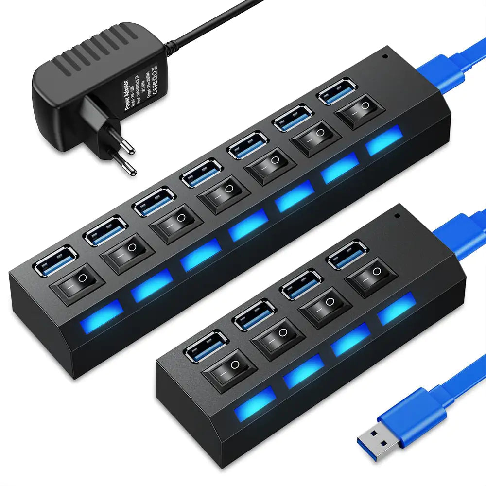 USB Hub 2.0 Hub Multi USB Splitter With Switch - ShopandTop