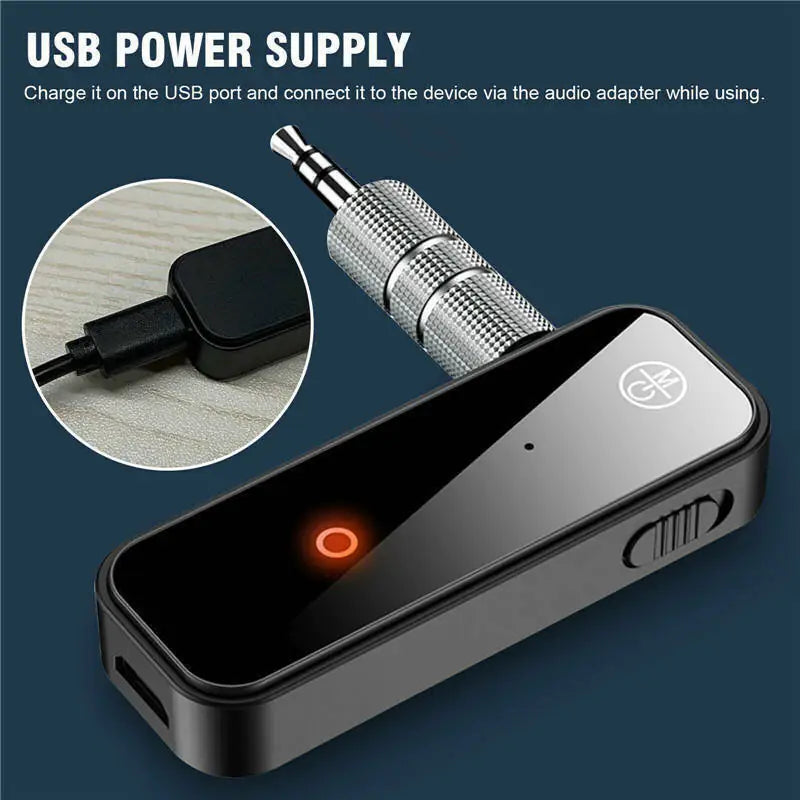 USB Wireless Bluetooth 5.0 Transmitter Receiver 2in1 Audio Adapter 3.5mm Aux Car - ShopandTop