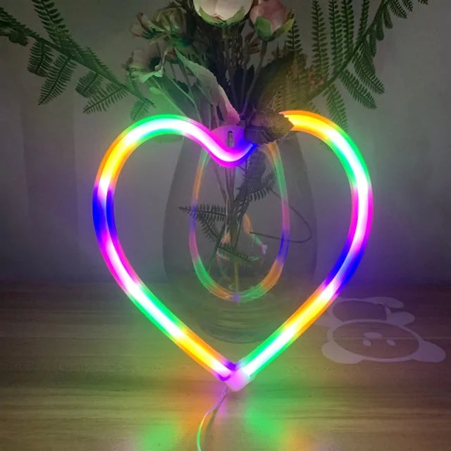 Bedroom Night Lights Neon Heart Lamp - ShopandTop