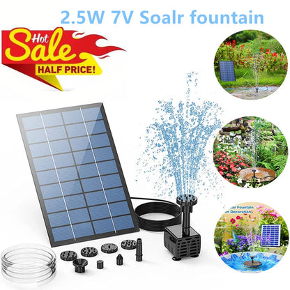 Solar Fountain Pump – Eco-Friendly Garden Water Feature with Multiple Spray Patterns - ShopandTop