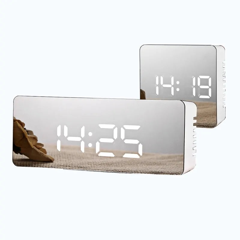 LED Mirror Alarm Clock Digital - Sleek Timekeeping with Multifunctional Features - ShopandTop