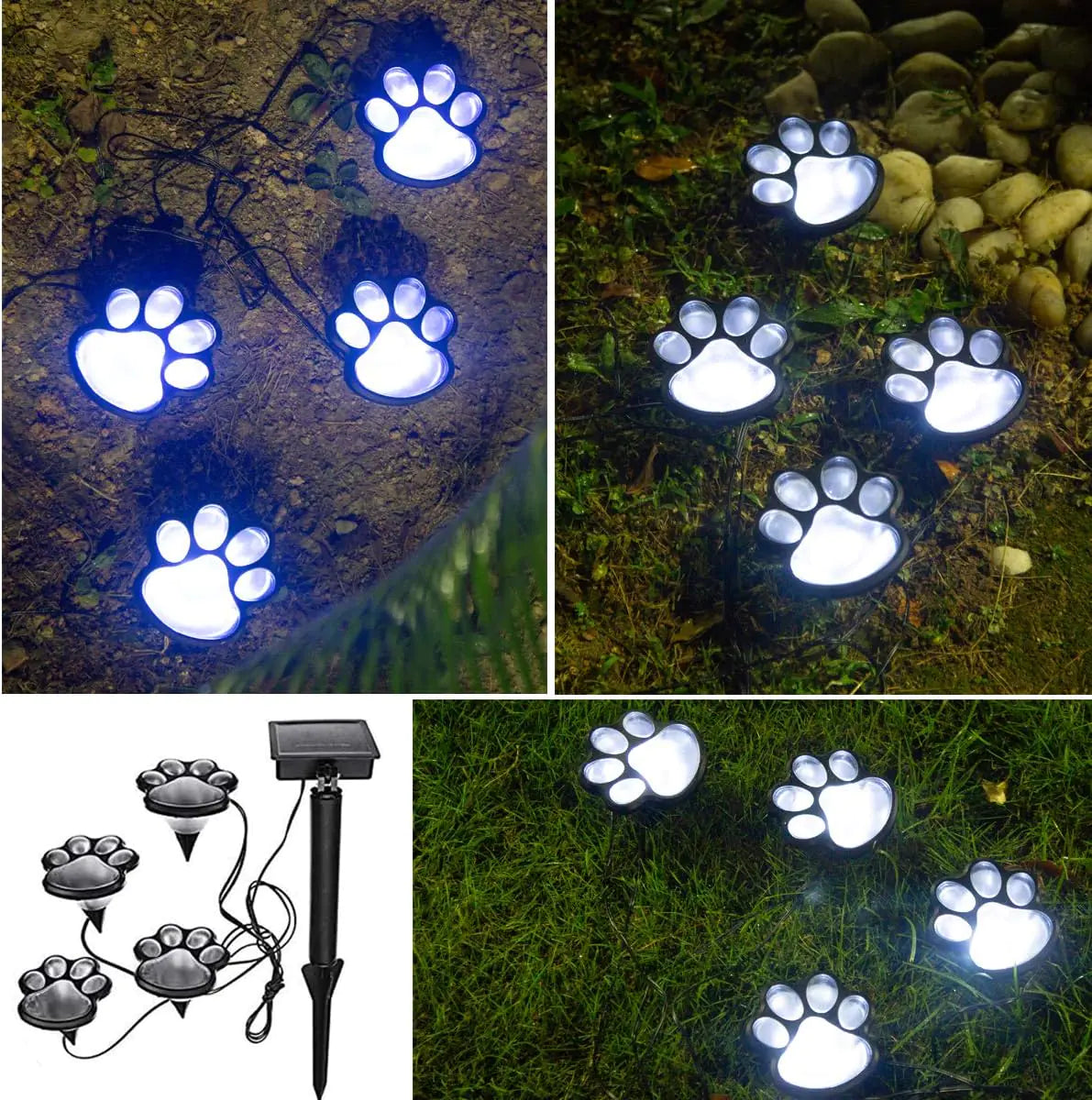 Paw Print Solar Lights - Charming Garden Lighting for Pet Lovers - ShopandTop