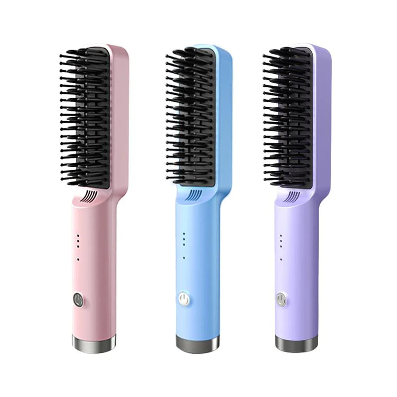 Fast Heated Straightener Brush Hair