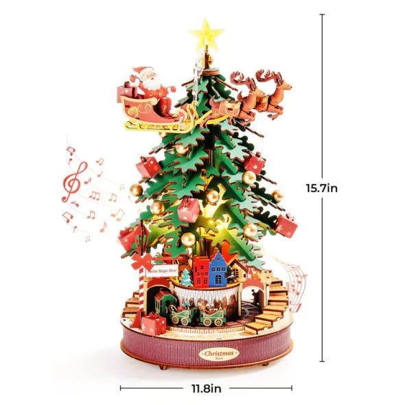 Wooden Music Box Christmas Melody Tree - ShopandTop