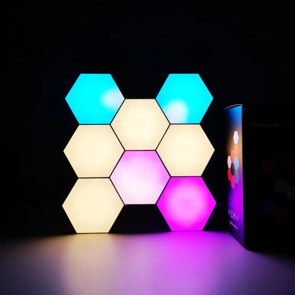 Smart Hexagon Lights – Customizable Modular LED Panels with Smartphone and Voice Control - ShopandTop