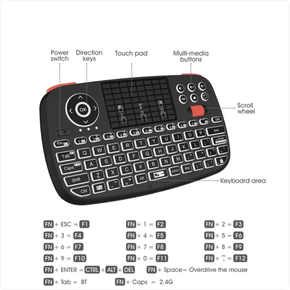 2-in-1 Mini Wireless Bluetooth Keyboard for Mobile Phones – 2.4G Dual Mode