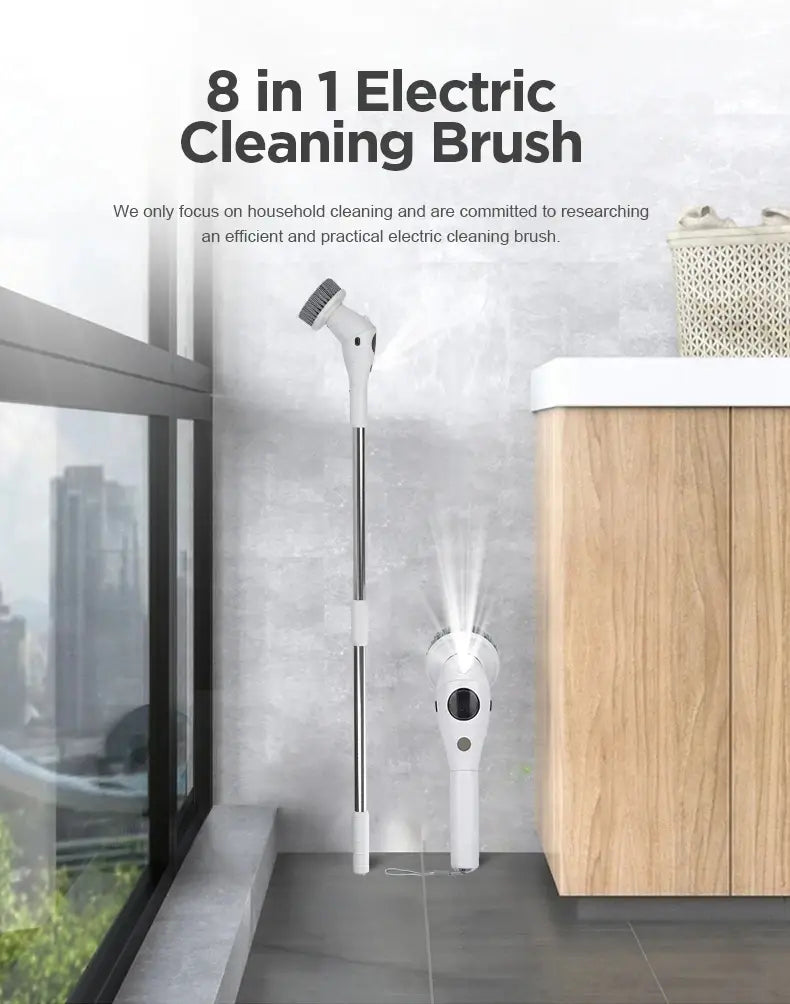 8-in-1 Cordless Powerful Spin Cleaning Brush - ShopandTop