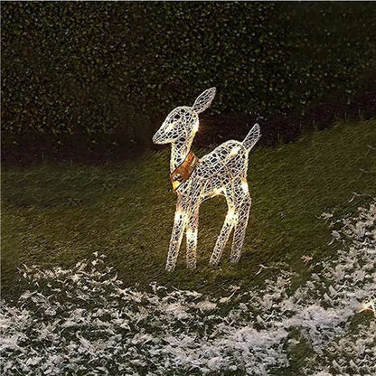 3pcs Christmas Wrought Iron Deer LED Light Glowing - ShopandTop