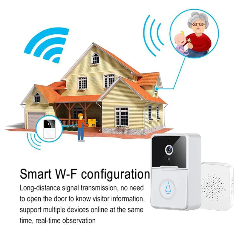 Wireless Security Smart WiFi Doorbell Intercom Video Camera Door Ring Bell Chime - ShopandTop