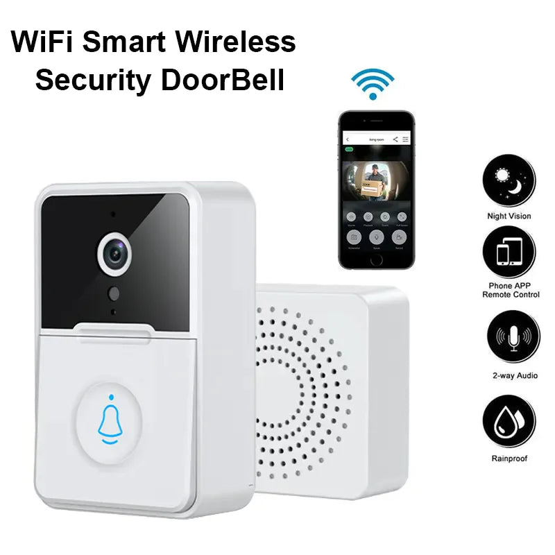 Wireless Security Smart WiFi Doorbell Intercom Video Camera Door Ring Bell Chime - ShopandTop