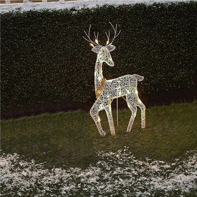 3pcs Christmas Wrought Iron Deer LED Light Glowing - ShopandTop