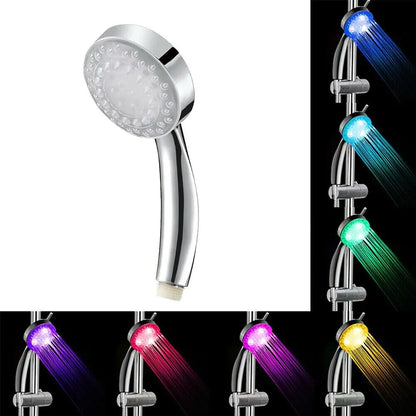 Handheld 7 Color Changing LED Light Water Bath Home Bathroom Shower Head Glow - ShopandTop