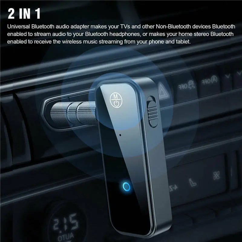 USB Wireless Bluetooth 5.0 Transmitter Receiver 2in1 Audio Adapter 3.5mm Aux Car - ShopandTop