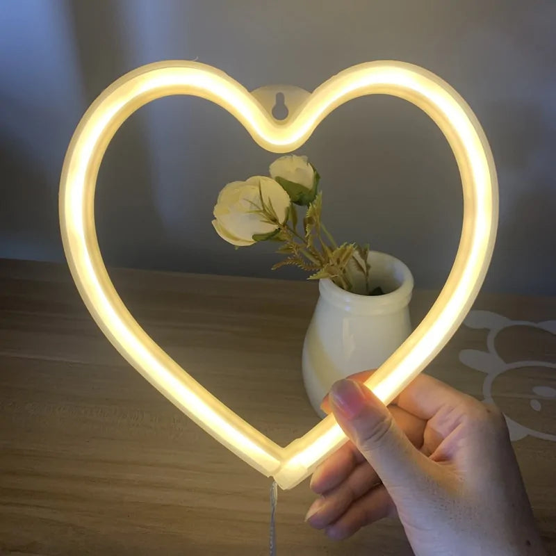 Bedroom Night Lights Neon Heart Lamp - ShopandTop