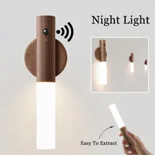 LED Wood Night Light Magnetic USB Lamp For Home - ShopandTop