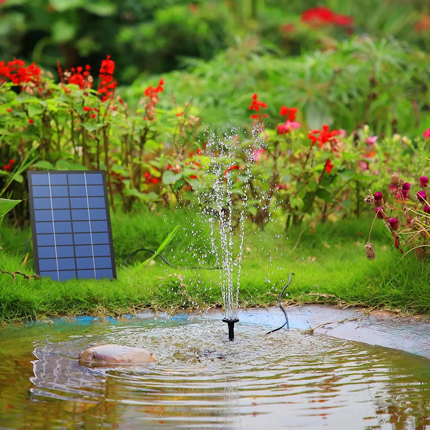 Solar Fountain Pump – Eco-Friendly Garden Water Feature with Multiple Spray Patterns - ShopandTop