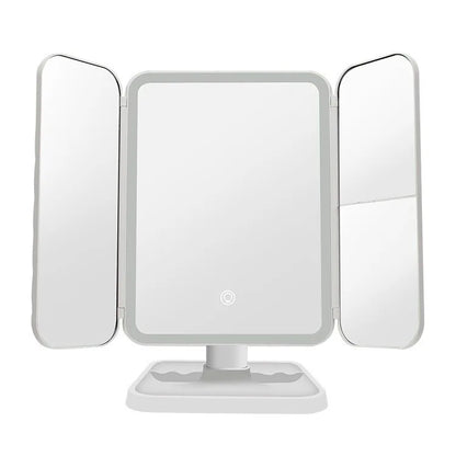 Smart Tri LED Makeup Mirror - Trifold Lighted Mirror for Flawless Makeup and Grooming - ShopandTop